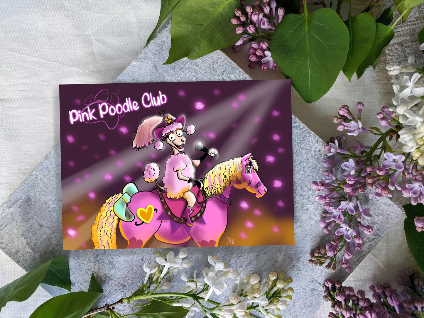 Pink Poodle Club A5 Greeting Card
