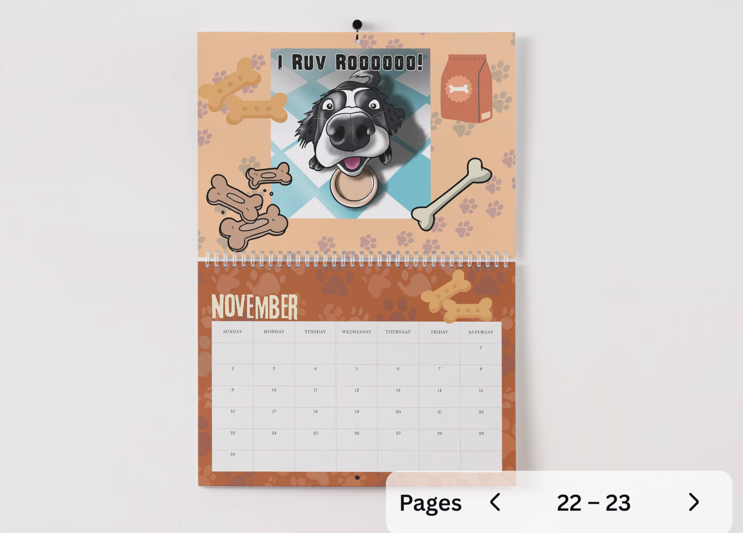 Tea & Zoomies 2025 Wall Calendar A4
