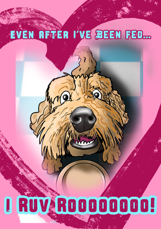 ‘I Ruv Roooooo!’ Cockapoo A5 Greeting Card
