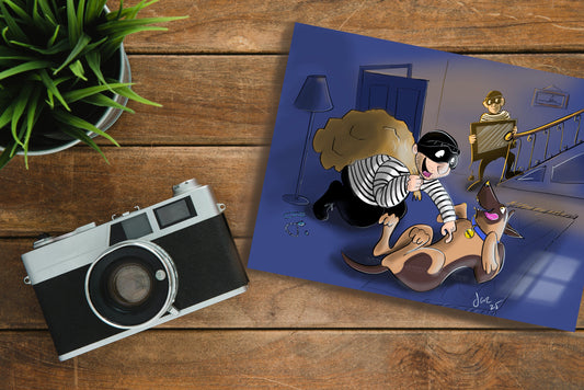 ‘Oh He’s Friendly To Everyone’ A5 Greeting Card