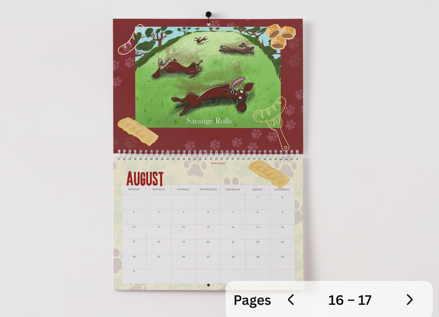 Tea & Zoomies 2025 Wall Calendar A4