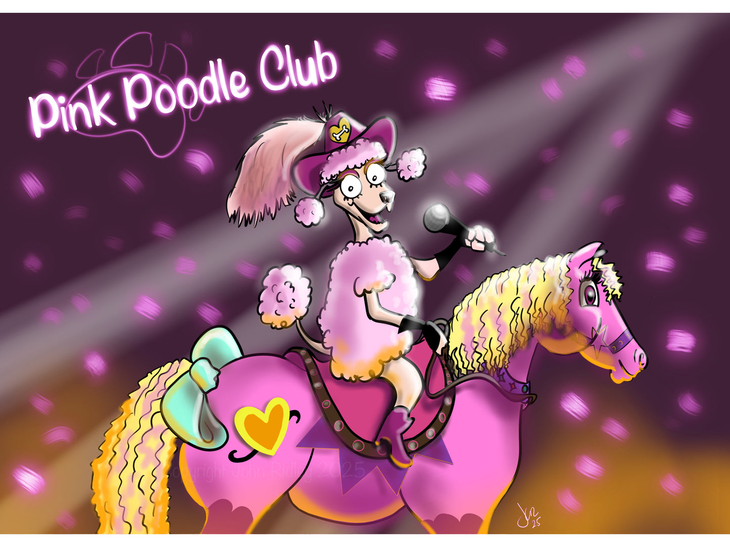 Pink Poodle Club A5 Greeting Card