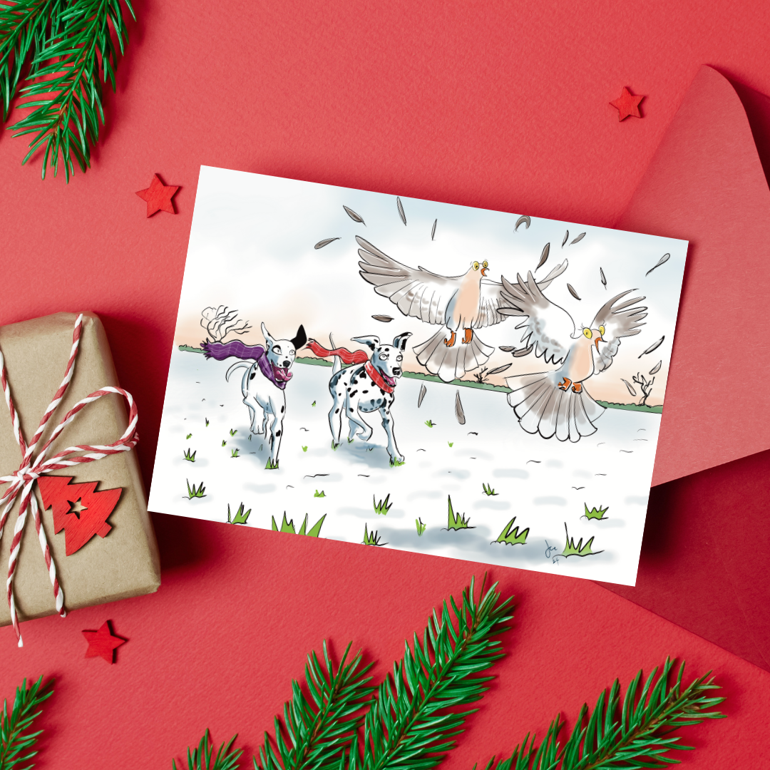 ‘The Second Day Of Christmas’ (2024) A5 Greeting Card by John Ridley