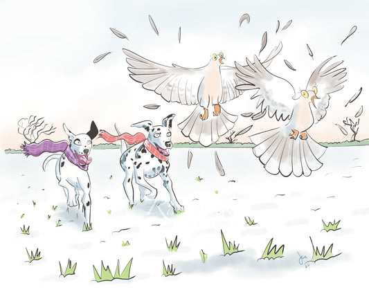 ‘The Second Day Of Christmas’ (2024) A5 Greeting Card by John Ridley