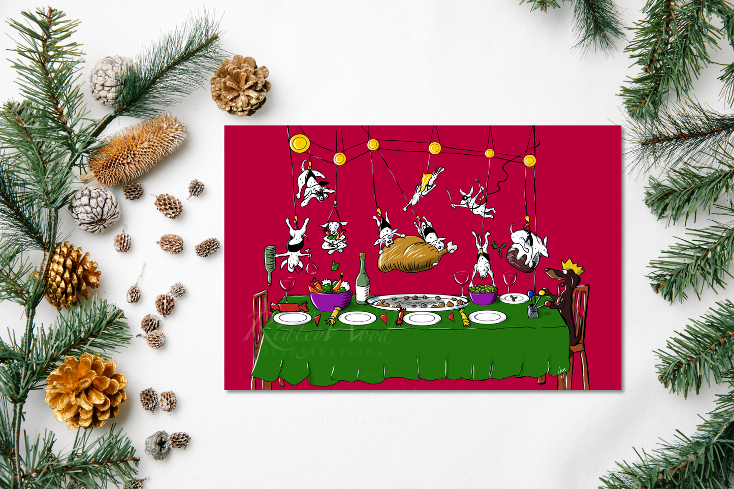 ‘The Turkey Crown Affair’ A5 Christmas Greeting Card