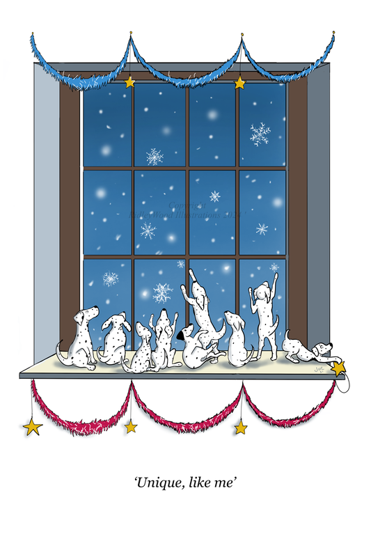 ‘Unique Like Me’ Dalmatian Puppy Christmas A5 Greeting Card