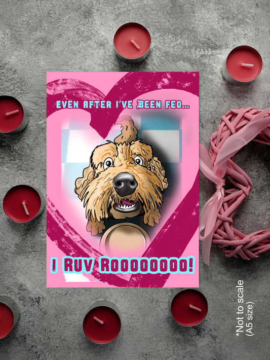 ‘I Ruv Roooooo!’ Cockapoo A5 Greeting Card